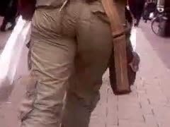 An episode of a sly playgirl strolling along the street captured on hidden webcam